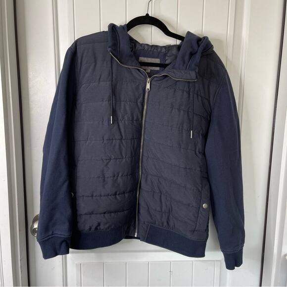 Slate and Stone navy blue puffer hooded zip up jacket size‎ large men’s - Picture 1 of 5